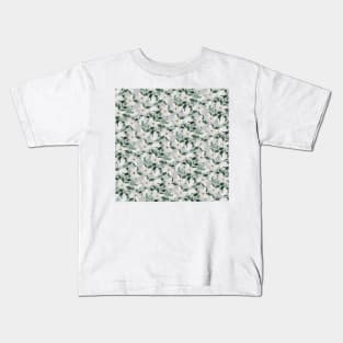 White Roses Floral Painting Kids T-Shirt